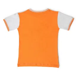 MiArcus Kids White & Orange Printed T-Shirt image 2