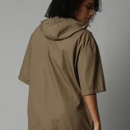 Breakbounce Olive Oversized Hooded Shirt image 2