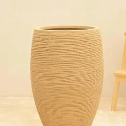 Ugaoo Rib High Sand Stone Plastic Small Planter image 2