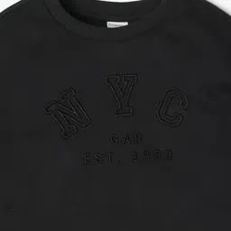 GAP Boys Black Cotton Embroidered Sweatshirt image 3