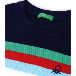 United Colors of Benetton Kids Navy Striped T-Shirt image 3