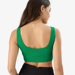 The Souled Store Green Cotton Striped Bralette image 2