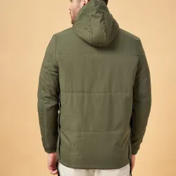 Urban Ranger by Pantaloons Olive Green Regular Fit Hooded Jacket image 2