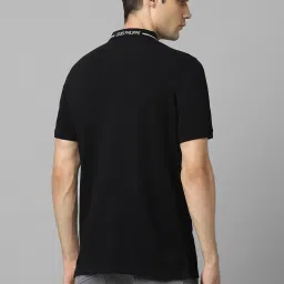 Louis Philippe Black Cotton Slim Fit Polo T-Shirt image 2