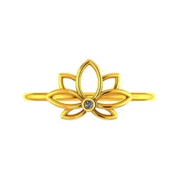 P.C. Chandra Jewellers 18k Yellow Gold & Diamond Lotus Shaped Floral Design Ring for Women & Girls-picture-14