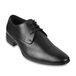 Metro Men's Black Brogue Shoes image 2
