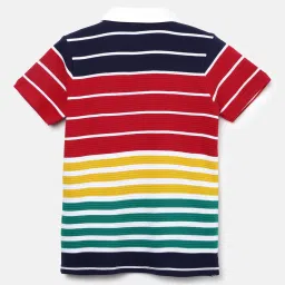 United Colors of Benetton Boys Multicolor Striped Polo T-Shirt image 2