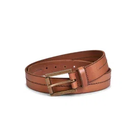 BELWABA Tan Textured Casual Leather Belt for Men image 2