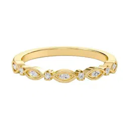 SHINE ETERNAL Lab Grown Diamond 14k (585) Yellow Gold Alternating Round & Marq Band for Women-picture-11