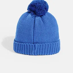 WROGN Unisex Blue Self-Design Woollen Beanie image 5