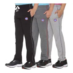 Vimal Jonney Kids Multicolor Mid Rise Trackpants - Pack of 3 image 2