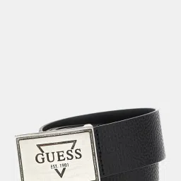 Guess Men Black Textured Leather Belt image 2