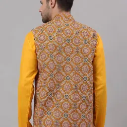 NEUDIS Yellow Sleeveless Mandarin Collar Nehru Jacket image 2