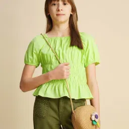 VERO MODA GIRL Sharp Green Regular Fit Top-picture-46