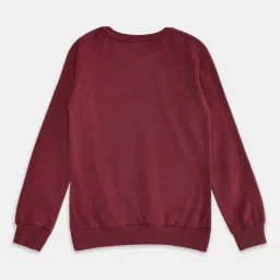 Pantaloons Junior Maroon Printed Full Sleeves Sweatshirt image 2
