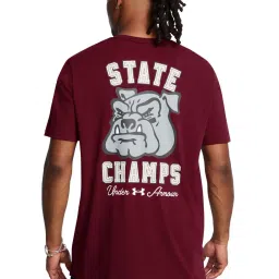 Under Armour Red Cotton Regular Fit Printed Sports T-Shirt image 2