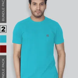 Lux Nitro Turquoise & Red Regular Fit T-Shirt Pack of - 2 image 2