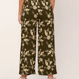 Moomaya Olive Floral Print Mid Rise Culottes image 2