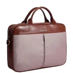 Gauge Machine Beige & Brown PU Laptop Messenger Bag image 2