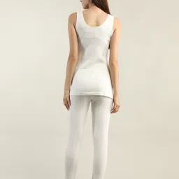 Neva White Striped Thermal Top & Bottom Set image 2