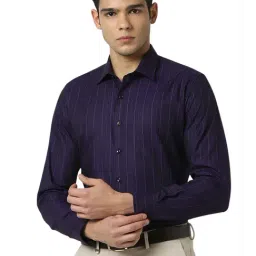 Van Heusen Purple Cotton Slim fit Stripes Shirt-image-35