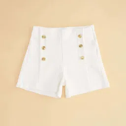 Pantaloons Junior White Cotton Regular Fit Shorts image 2