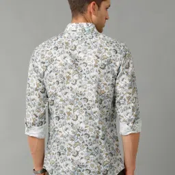 Linen Club Multicolor Contemporary Fit Printed Linen Shirt image 2