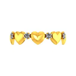 P.C. Chandra Jewellers 18k Gold Ring with Hearts & Diamond Studs Designed In A Halo Circle for Women-picture-39