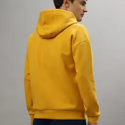 Iconic Mustard Regular Fit Printed Hooded Sweatshirt image 2