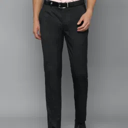 Louis Philippe Black Slim Fit Flat Front Trousers image 1