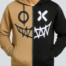 Try This Men Colourblocked Hooded Pullover Sweatshirt-image-21