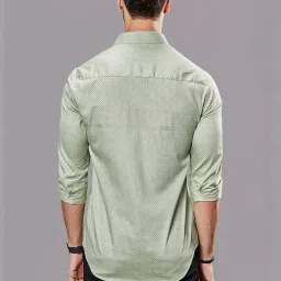 Almaty Green Cotton Slim Fit Printed Shirt image 2