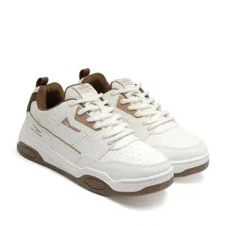 Asian VEGAS-01 Men's VEGAS-01 White & Brown Sneakers image 3