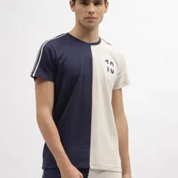 Iconic Men Colourblocked Regular Fit Cotton T-shirt-image-14