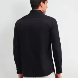 arrow new york Arrow Black Cotton Slim FitShirt image 2