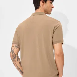 The Souled Store Brown Cotton Lycra Regular Fit T-Shirt image 2
