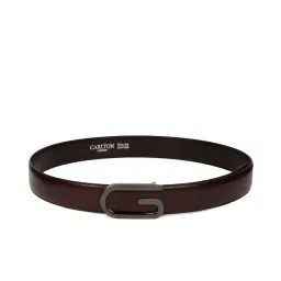 Carlton London Brown Leather Formal Belt for Men image 2