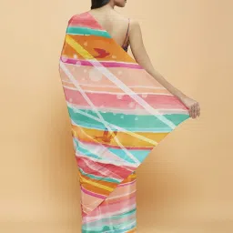 navyasa by liva Multicolored Printed Saree With Unstitched Blouse image 2