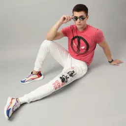 Free Authority Red & Grey Regular Fit Deadpool Print T-Shirt & Joggers Set-image-50