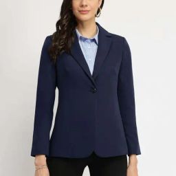 Fablestreet Navy Single Breasted Blazer-picture-19