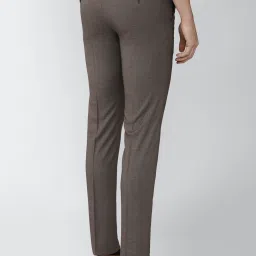 Van Heusen Brown Slim Fit Flat Front Trousers image 2