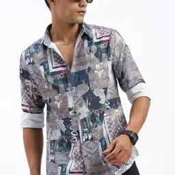 SHOWOFF Men Premium Slim Fit Opaque Printed Casual Shirt-image-85