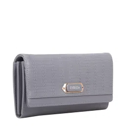 Esbeda Grey Textured Wallet for Women image 2