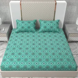 Wings Star Multi Floral Cotton King Bedsheets-picture-22