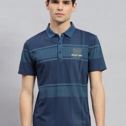 Monte Carlo Blue Regular Fit Striped Polo T-Shirt-picture-24