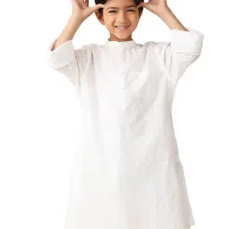 Fabindia Kids White Printed Full Sleeves Kurta-picture-29