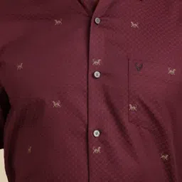 Allen Solly Maroon Cotton Slim Fit Printed Shirt image 4