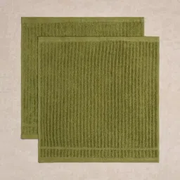 Westside Home Green Self-Striped Face Towel (Set of 2)-picture-17