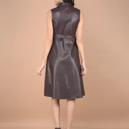 Crimsoune Club Brown Polyester A-line Dress image 2