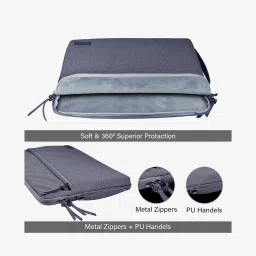 Gripp Cello Laptop Sleeve Case With Slim & Ultra Design For Macbook 13.3 Inch (Grey) image 2